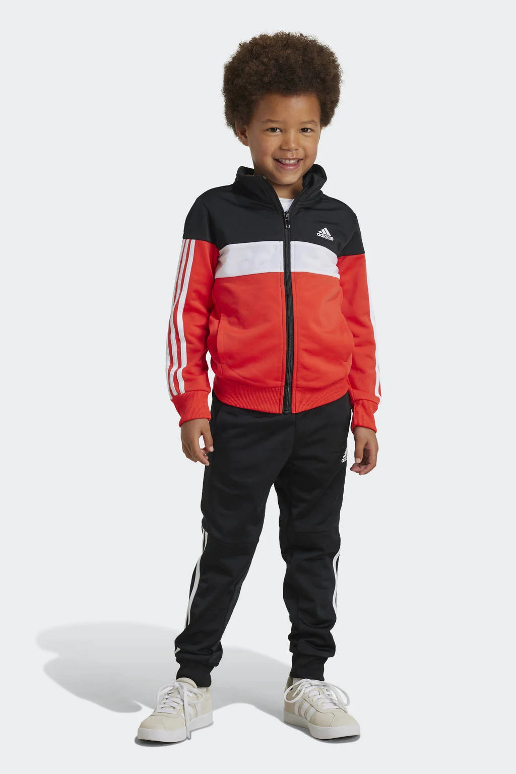 trainingspak Tiberio rood/zwart/wit