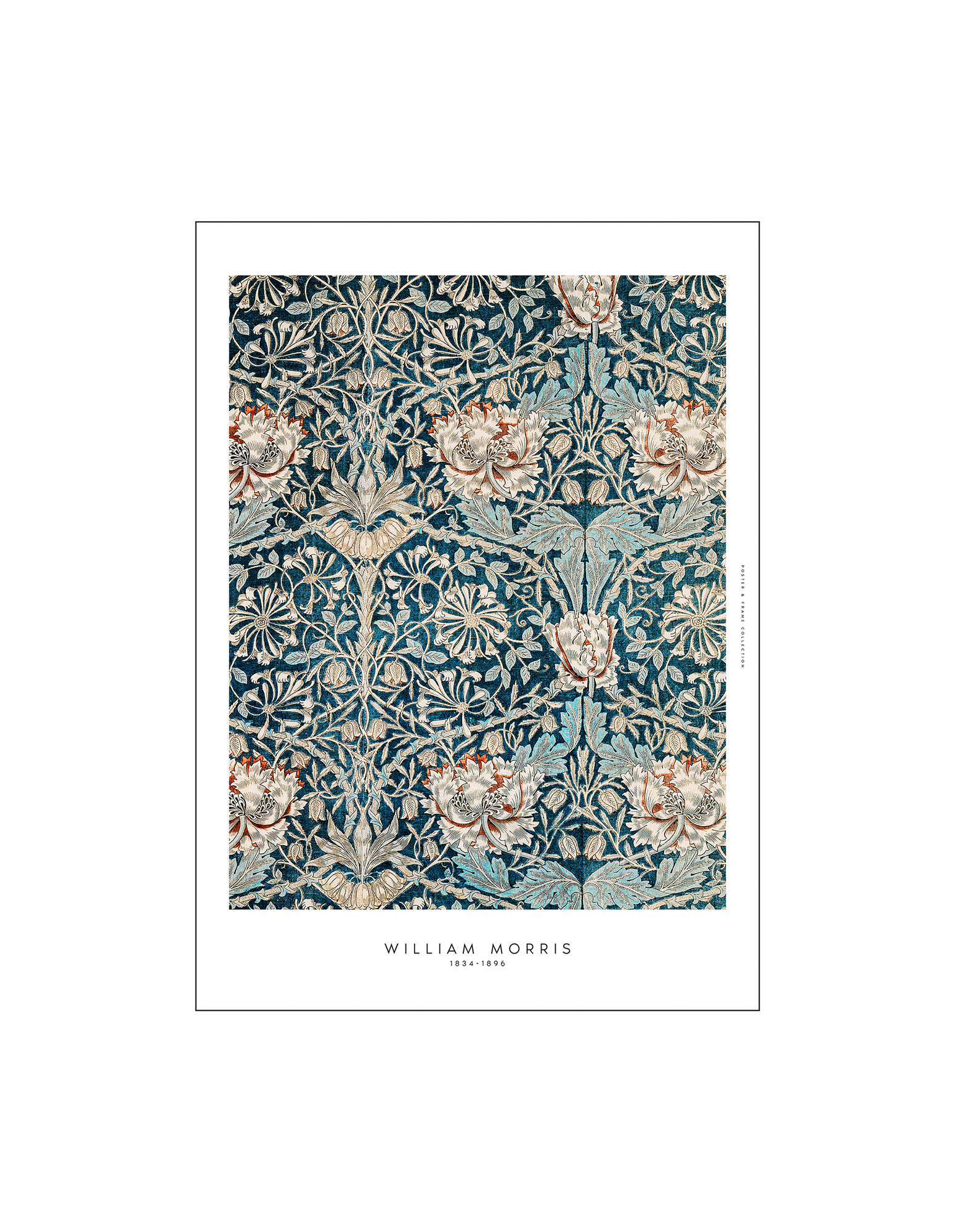 Plakat Blue Flowers 40 x 50 | William Morris. | Milky Blue | Poster and Frame