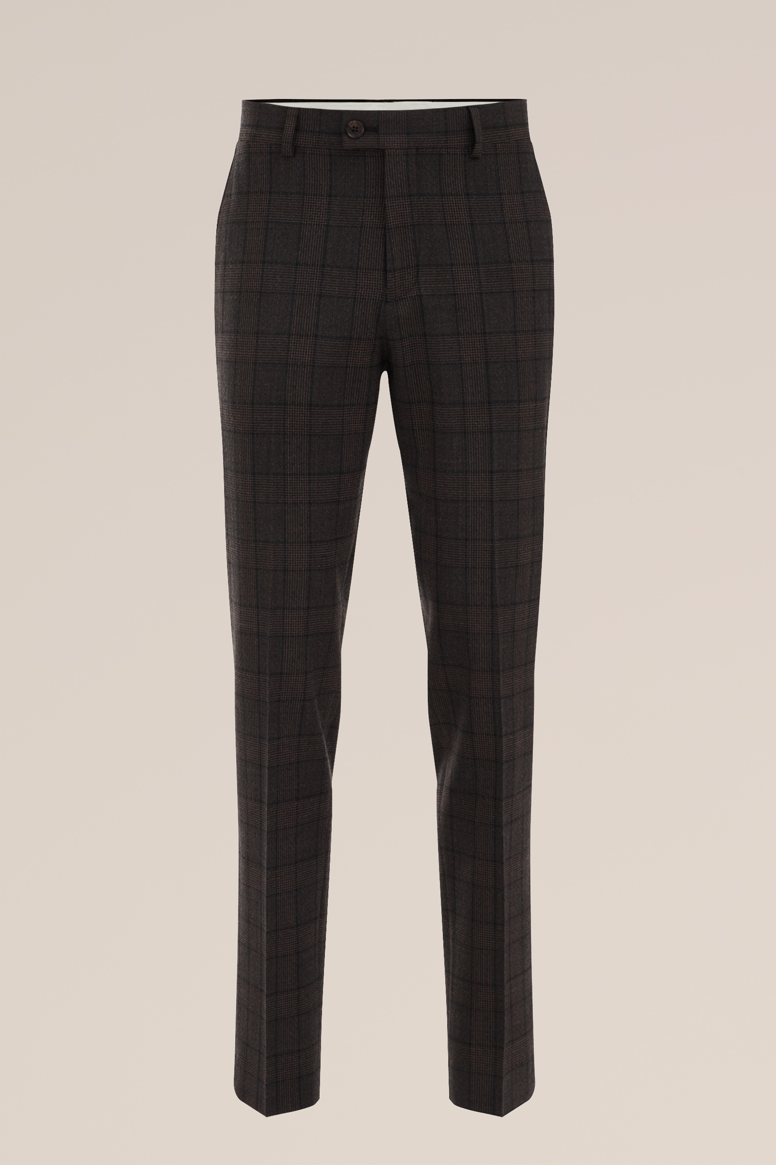 premium wol mix pantalon met ruitdessin Van Gils Bruin