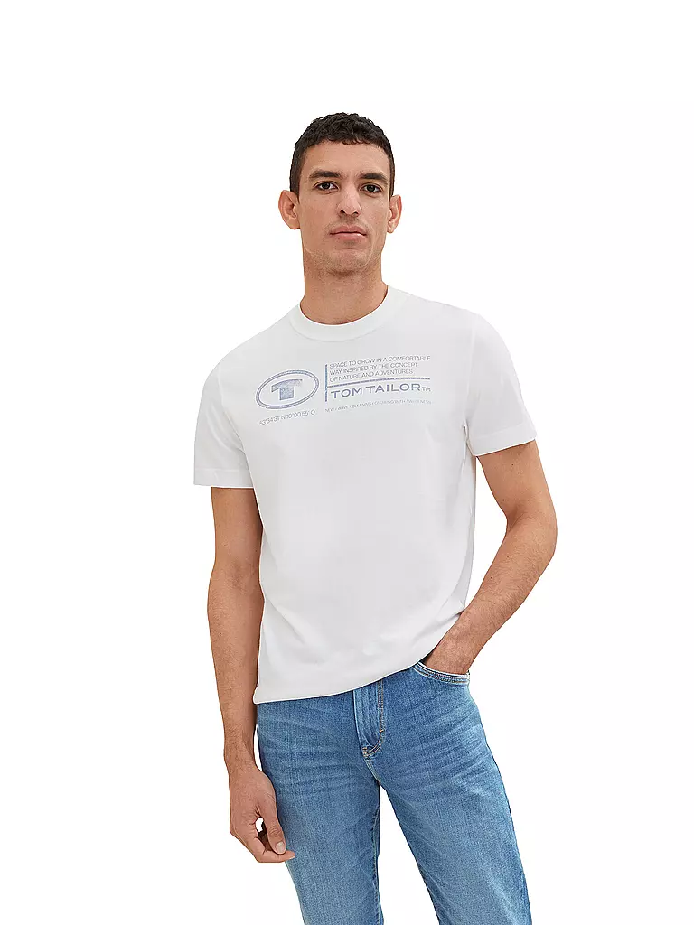 TOM TAILOR T-Shirt Regular Fit weiss