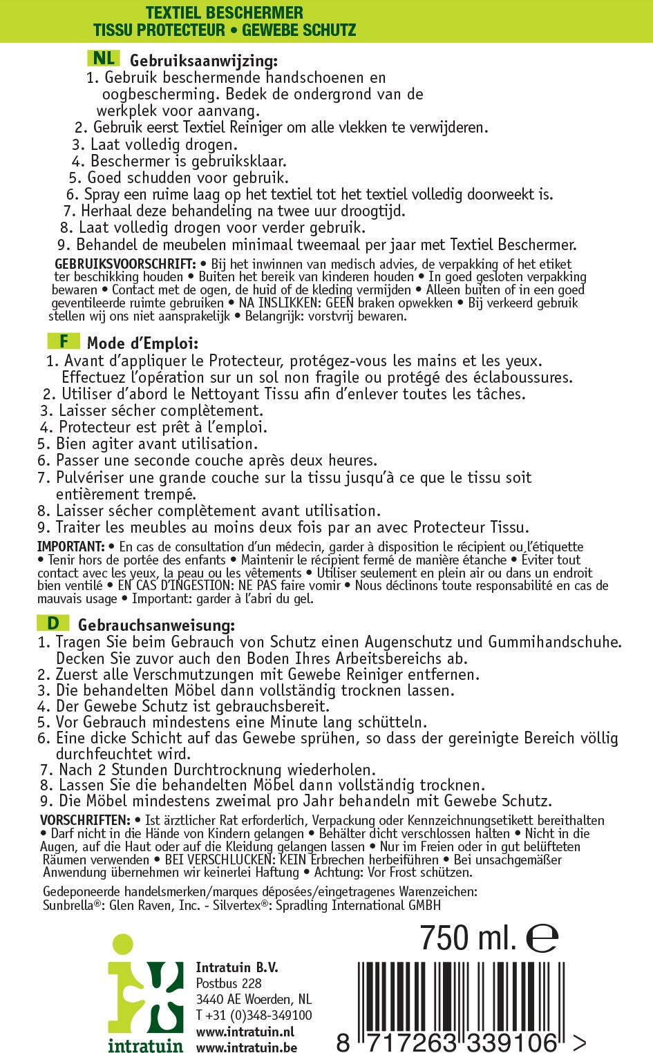 Intratuin textiel onderhoudspakket