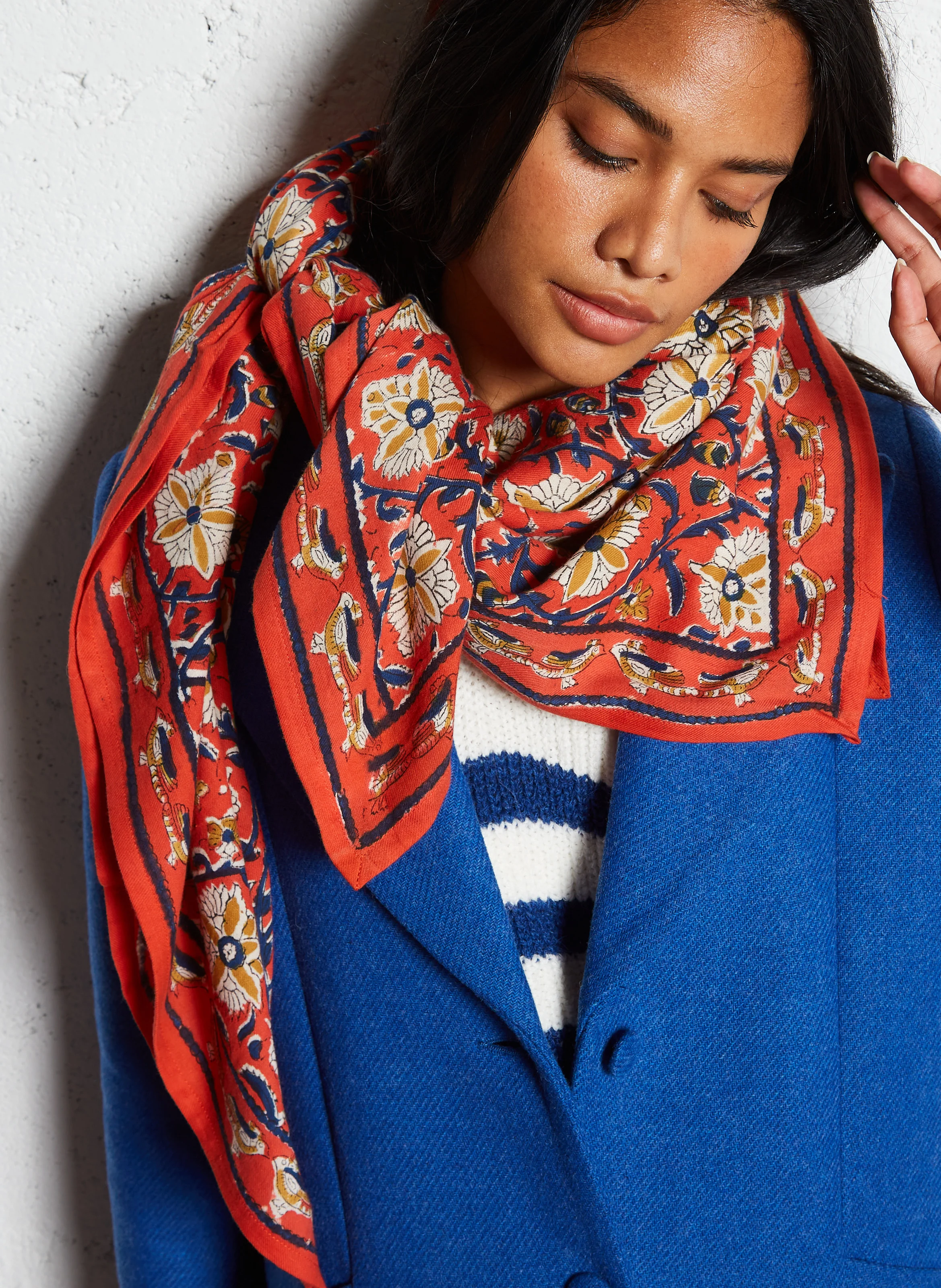 LATIKA - Foulard en coton imprimé | Rouge