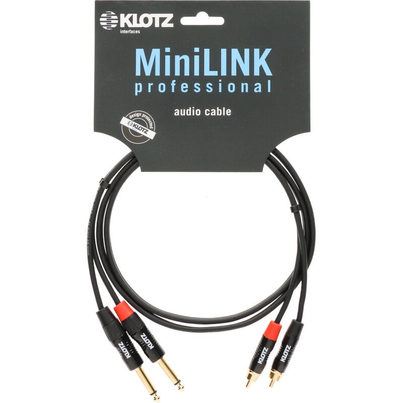 Klotz KT-CJ300 MiniLink Pro stereo twin cable 2x RCA - 2x jack 3m