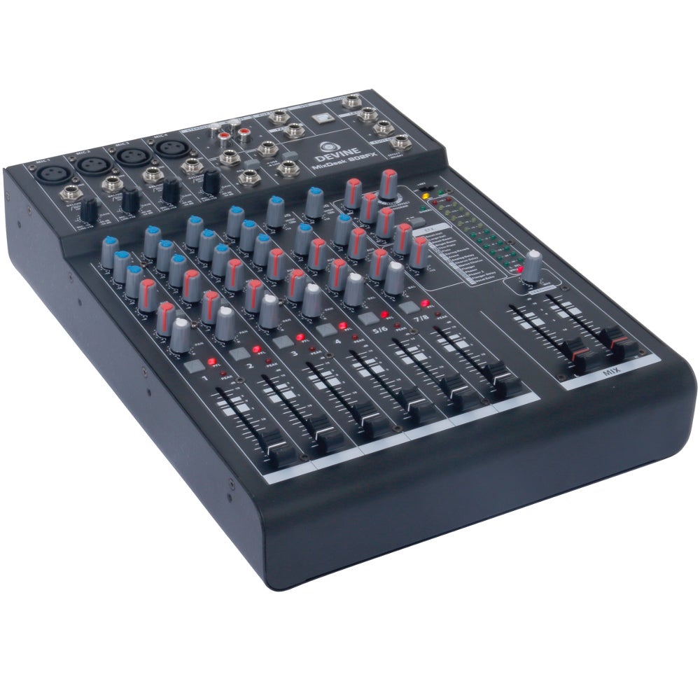 Devine MixDesk 802FX met DM 10 microfoon en kabel
