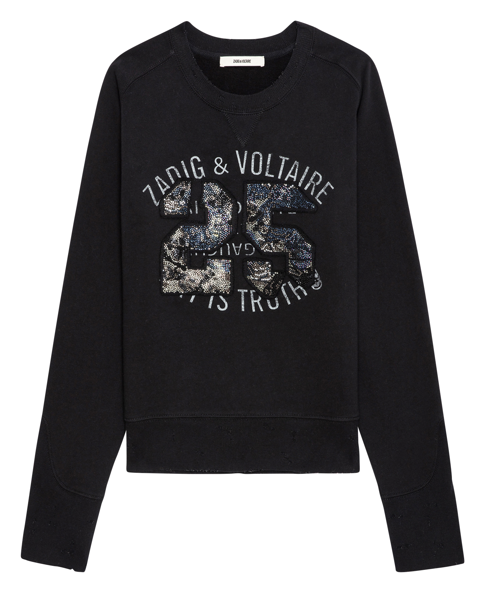ARVENE - Sweat col rond imprimé en coton bio | Gris