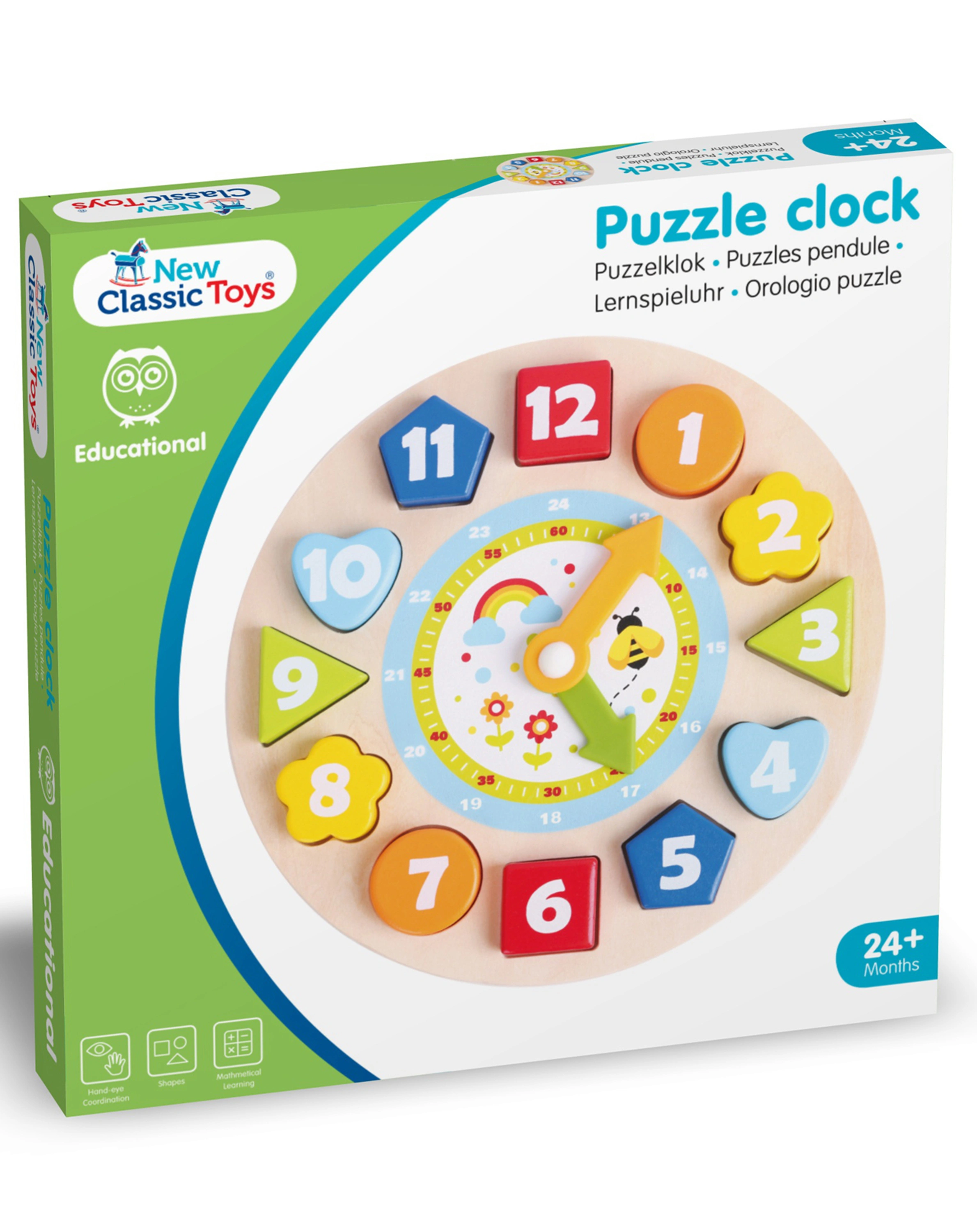 Formenpuzzle UHR 13-teilig aus Holz