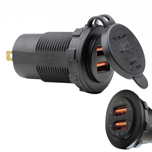 Socle avec 2 prises USB à encastrer charge rapide
