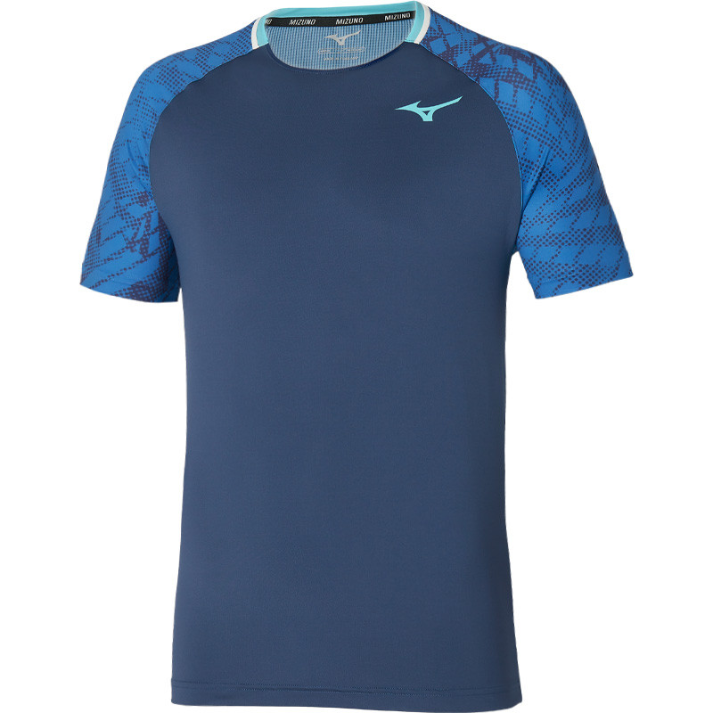 Tee-shirt de tennis Mizuno Mugen Shadow bleu