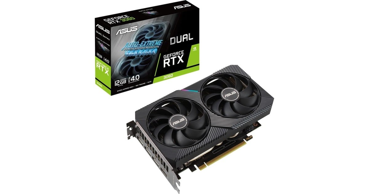 ASUSDUAL GeForce RTX 3060 V2 grafische kaart  (LHR, 1x HDMI, 3x DisplayPort)