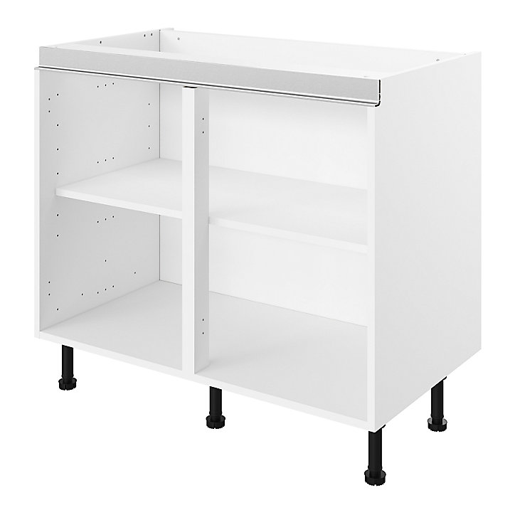 Caisson bas de cuisine blanc L. 100 cm Caraway Innovo GoodHome