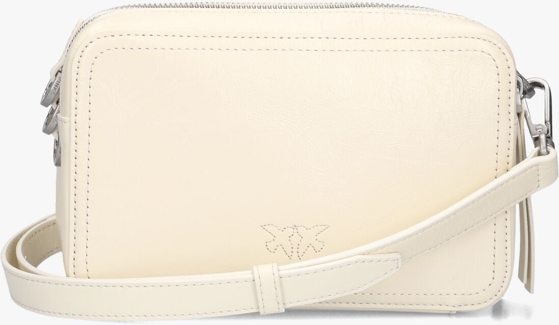 beige pinko schoudertas carrie camera bag