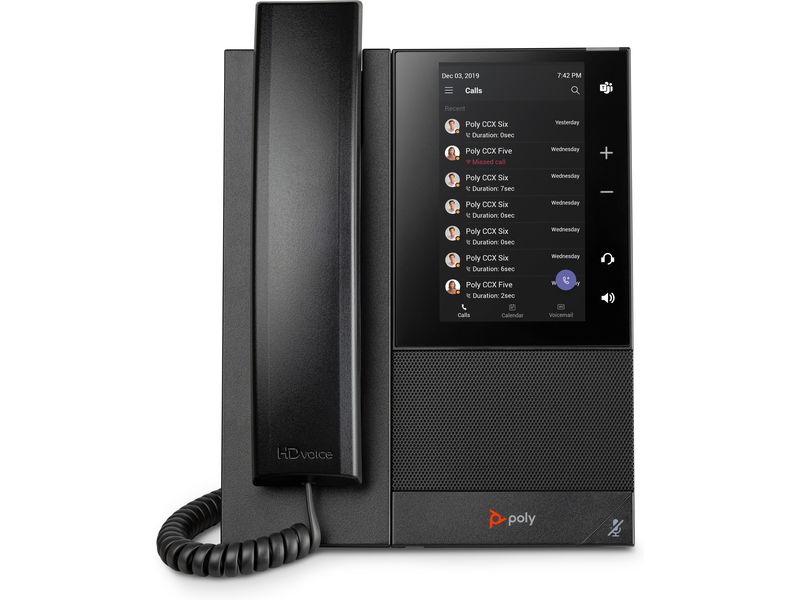 HP Tischtelefon Poly CCX 505 Microsoft Teams Schwarz Business-Media-Tischtelefon der Mittelklasse mit Farb-Touchscreen