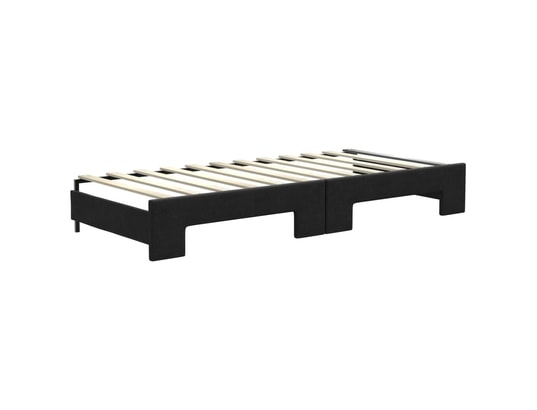 VIDAXL - Lit de jour avec gigogne et tiroirs noir 80x200 cm tissu