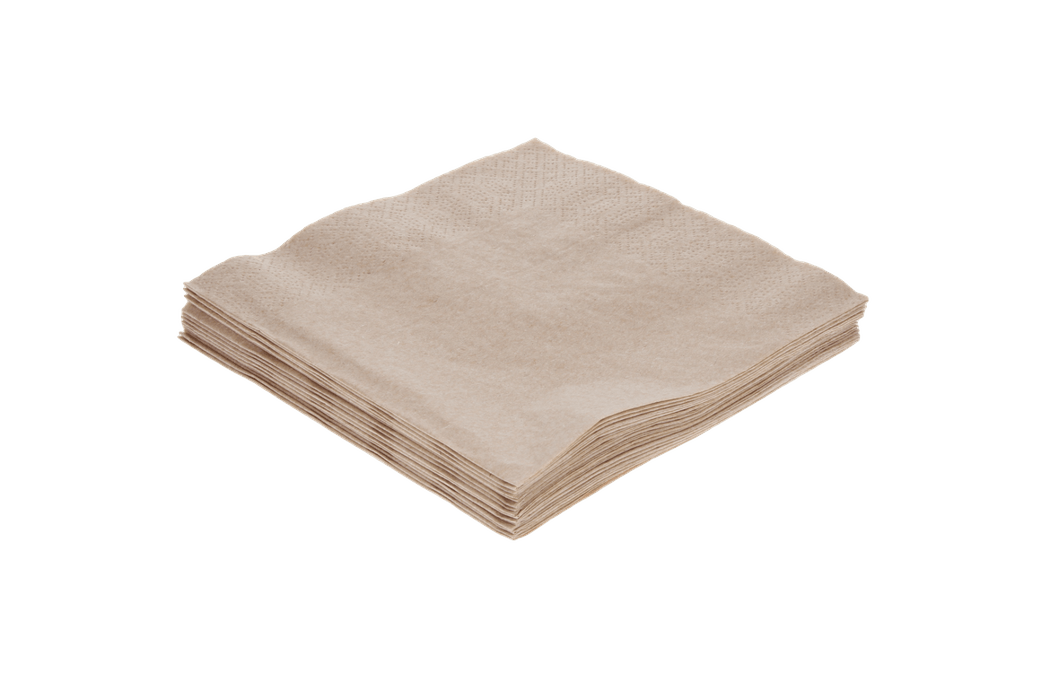 Servet 2 laags 1/4 vouw 33x33cm papier kraft BIO