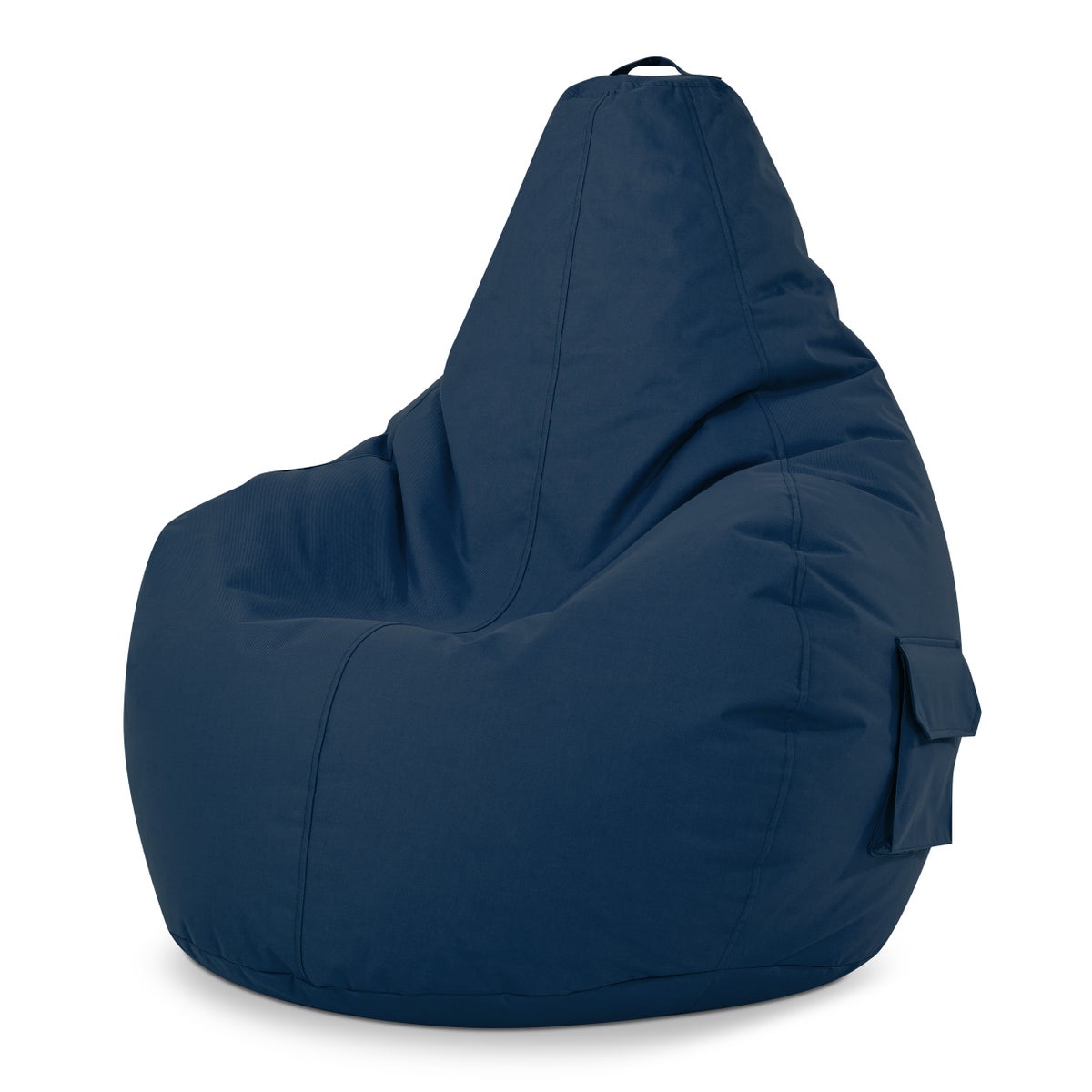 Green Bean Zitzak met rugleuning 80x70x90cm - Gaming stoel met 230L vulling, knuffelzacht, wasbaar - Zitzak vloerkussen, loungestoel, voetenbank, relaxstoel, gamerstoel, donkerblauw