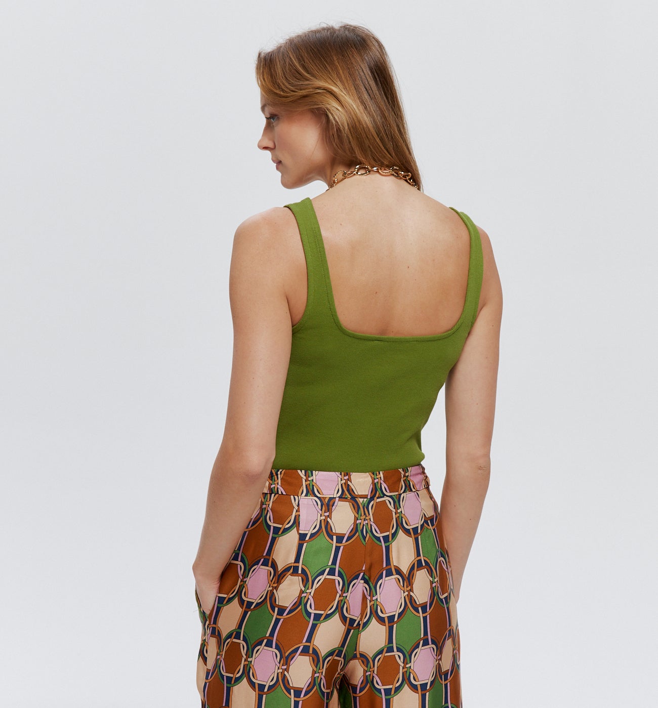 Débardeur en jersey Femme - Vert olive