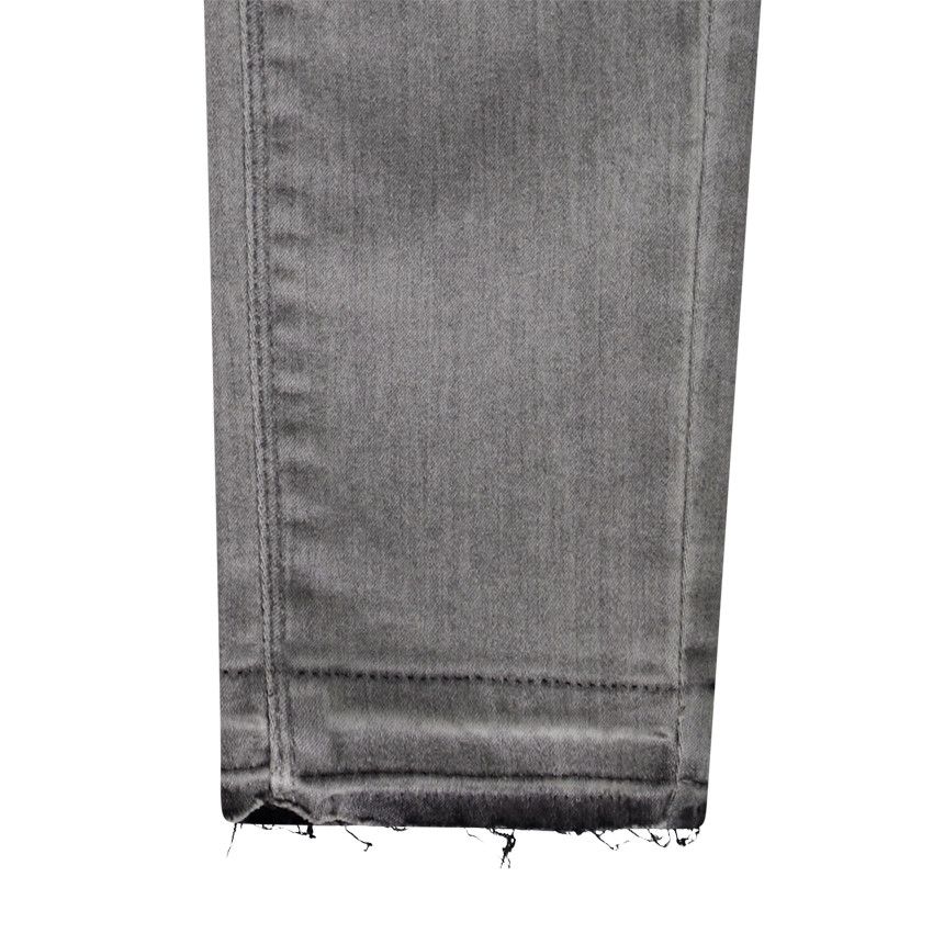 Jean slim à rivets effet délavé pour fille - Gris chiné