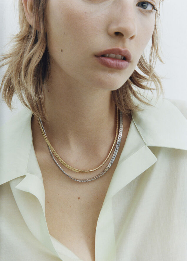 MANGO Slim chain necklace Gold