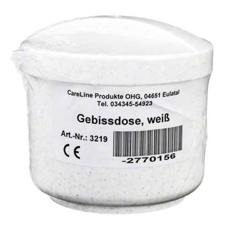 Gebissdose weiß mit Einsatz und Deckel, 1 St