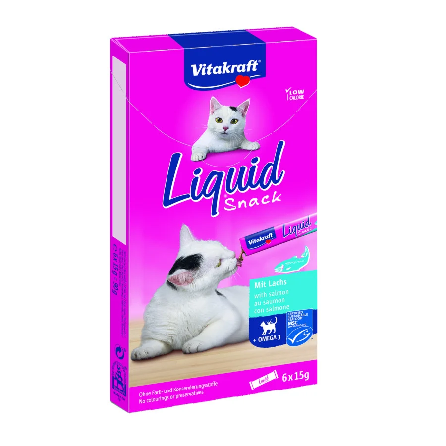 Petisco líquido de salmão Vitakraft para gatos