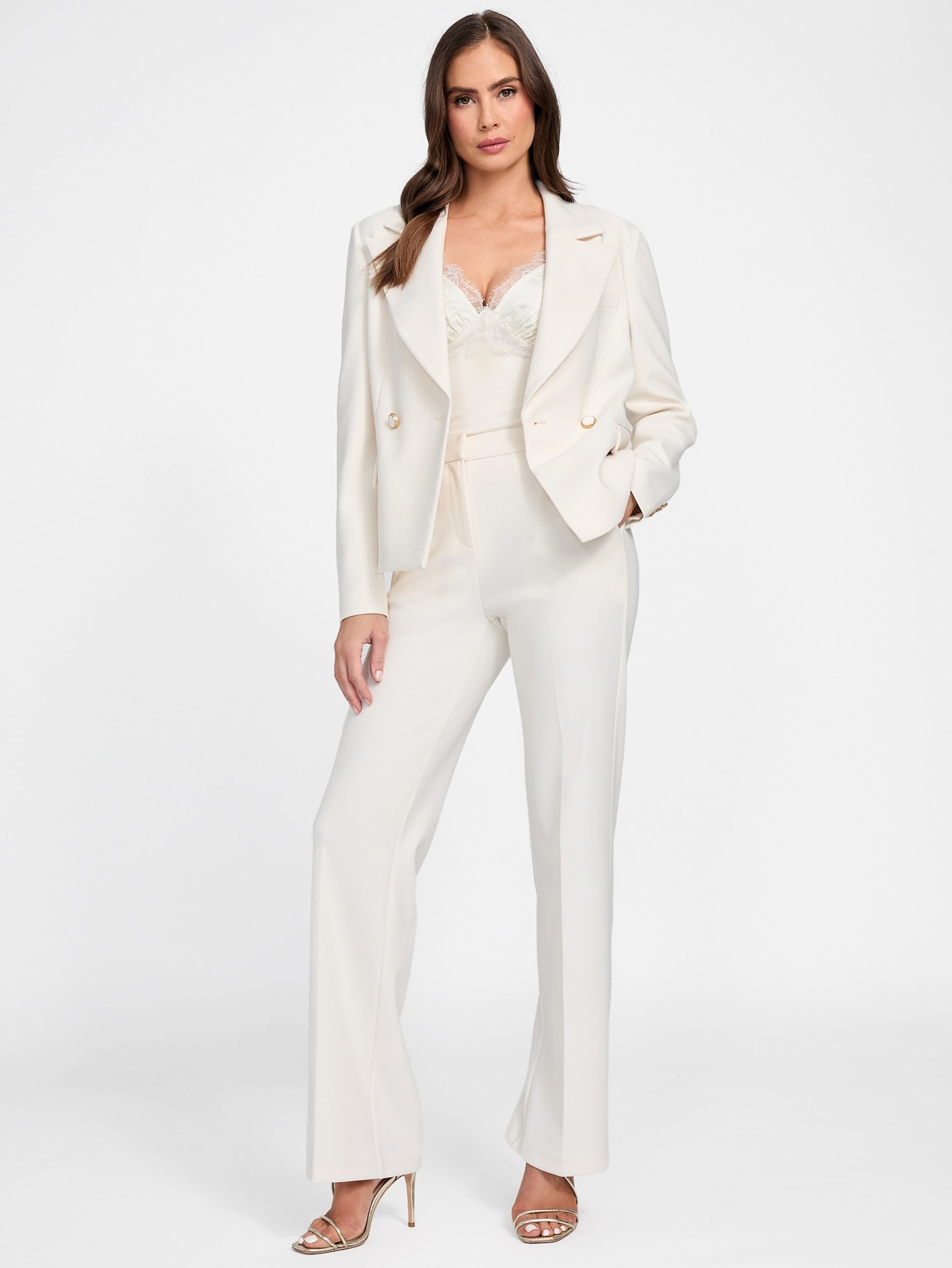 Blazer Eco Lia de Abotoamento Duplo