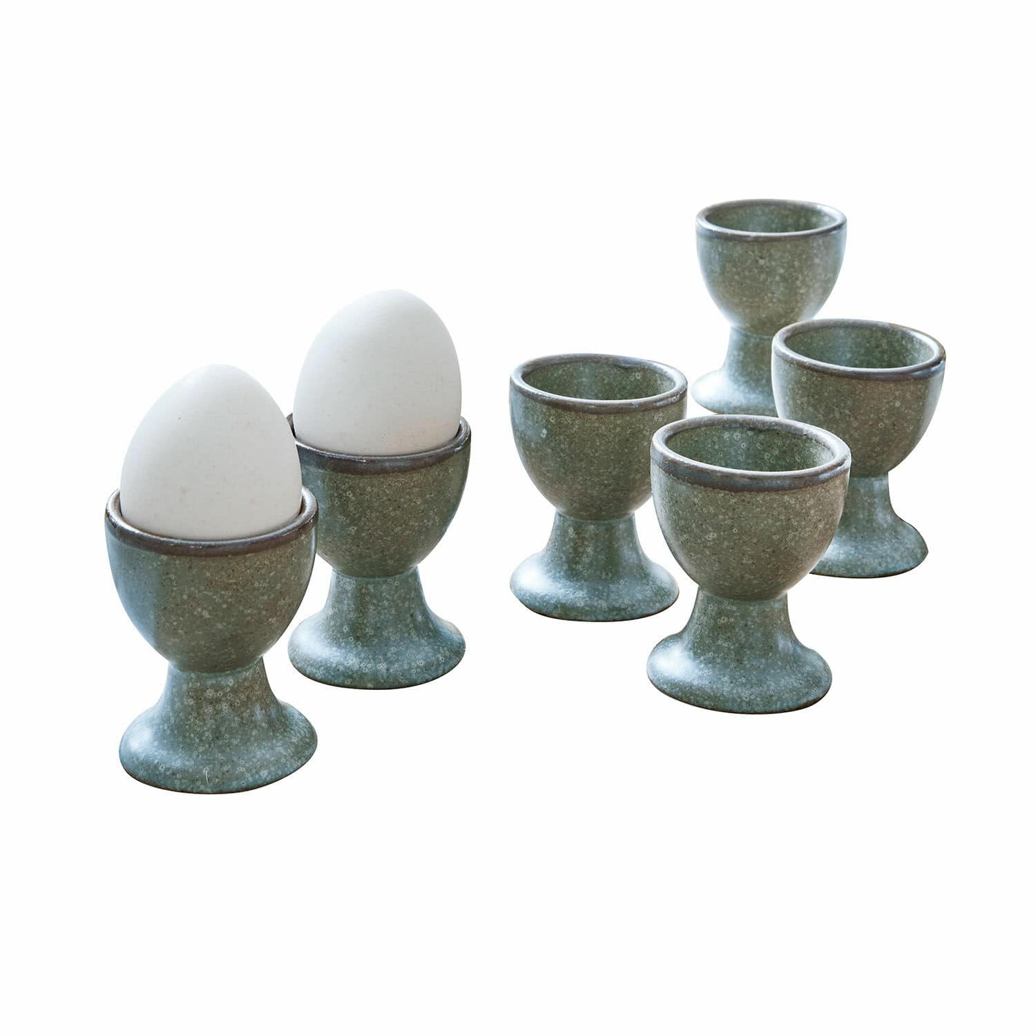 Eierbecher 6er Set Biarré türkis/braun