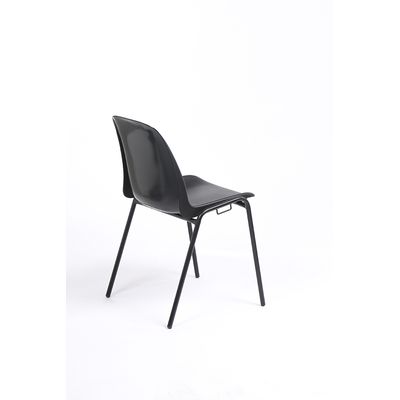 Chaise CHARLOTTE - pieds noirs avec accroches - noir