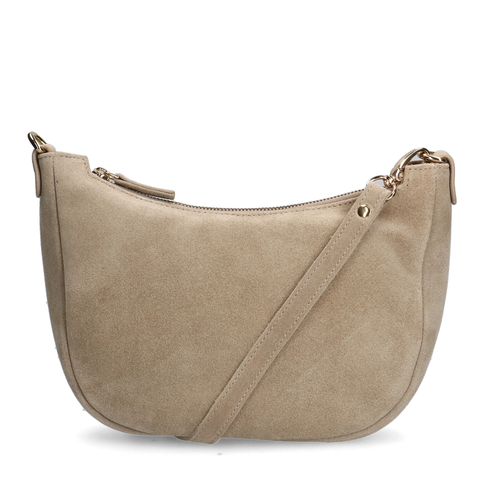 Beige suède schoudertas