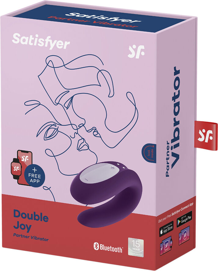 Satisfyer Double Joy Violet App-styret Parvibrator Violet