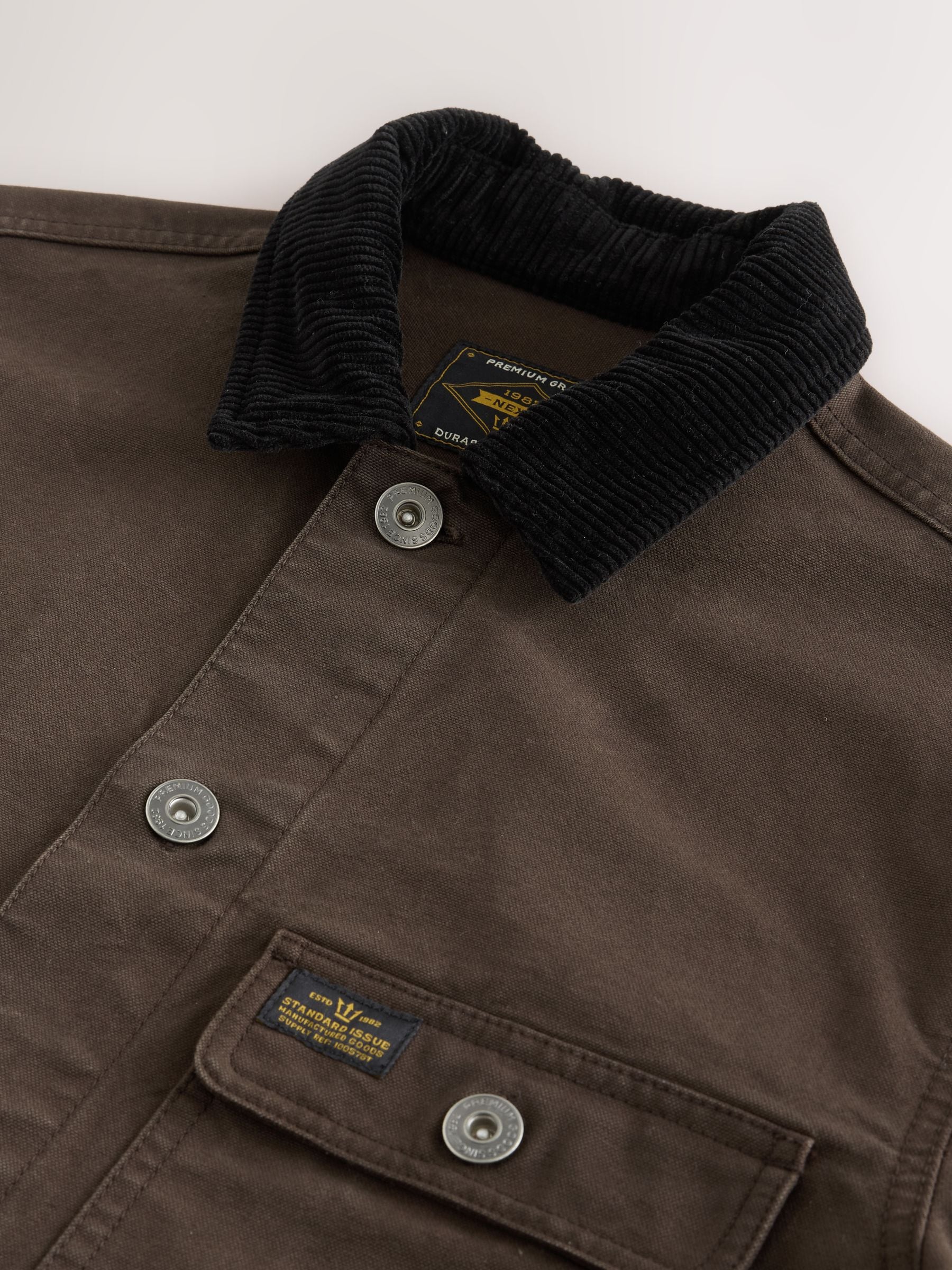 Bruin - Corduroy canvas shacket overshirt met kraag