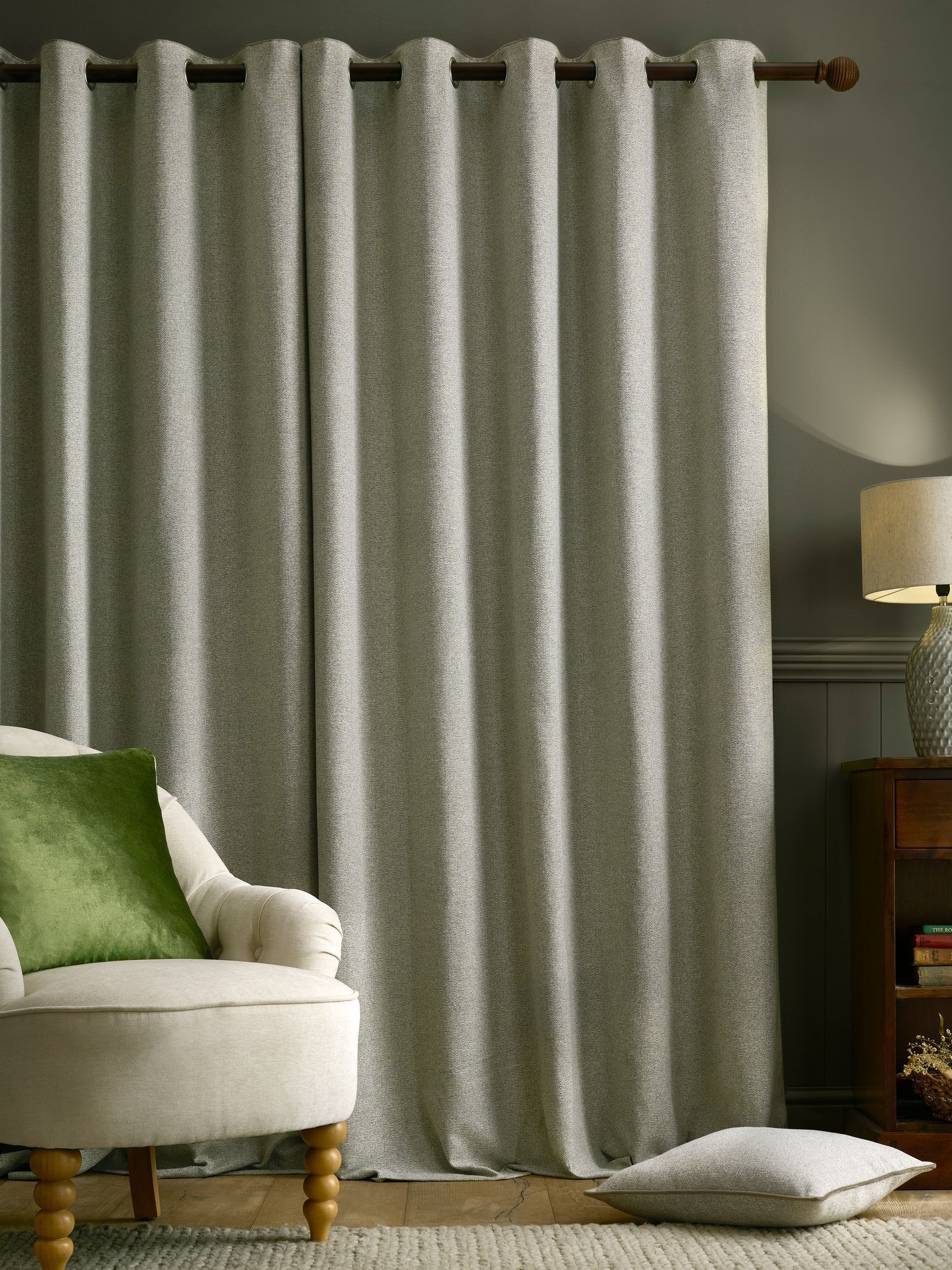 Laura Ashley Milbourne Herringbone Eyelet Curtains