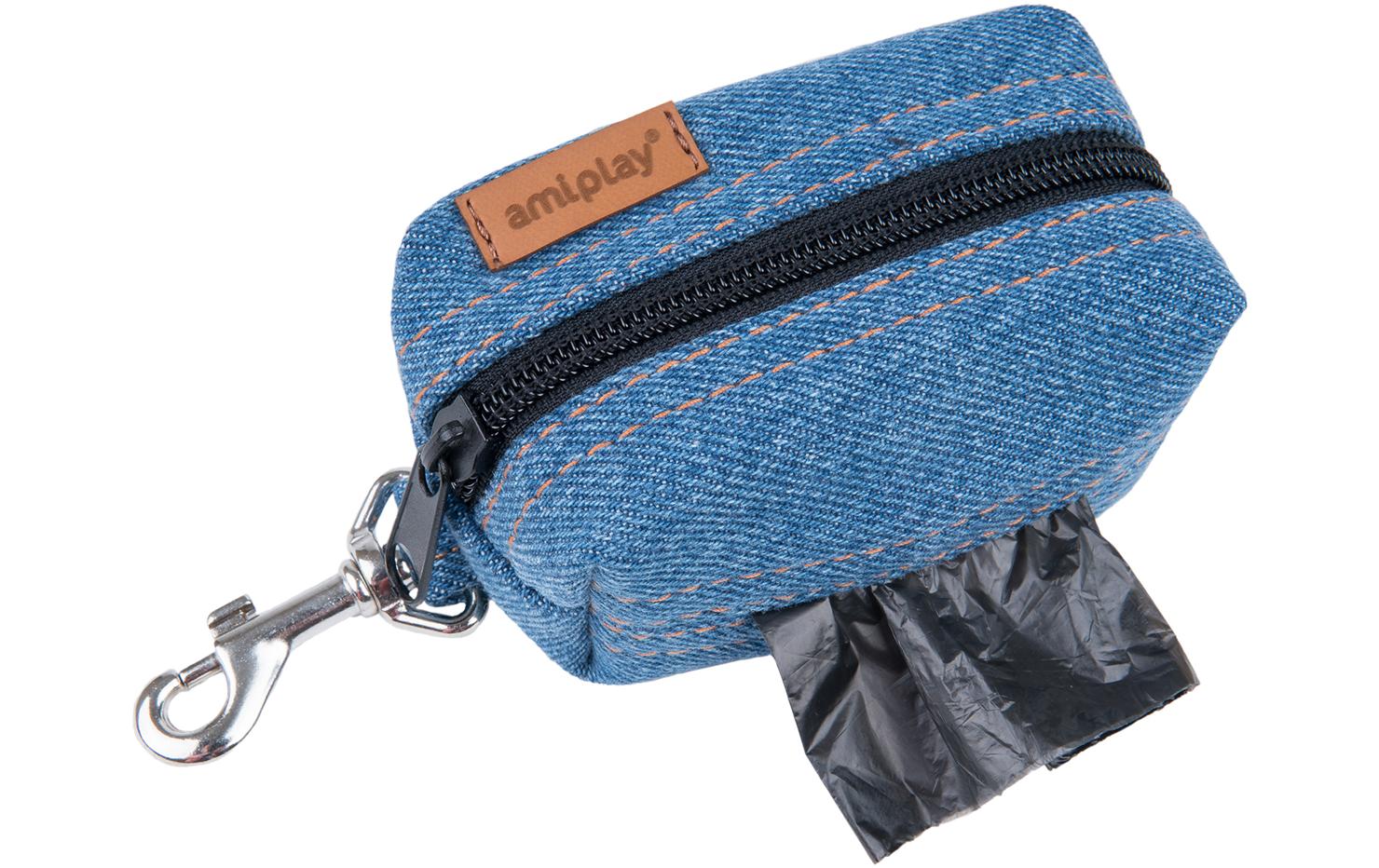 Beutelspender Denim, 9 x 5 x 4 cmHundekotbeutel - Hellblau