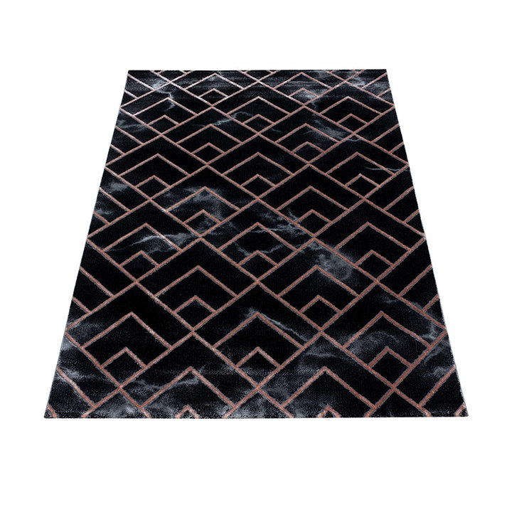 Modern vloerkleed - Marble Pattern Antraciet/Bruin | Topper