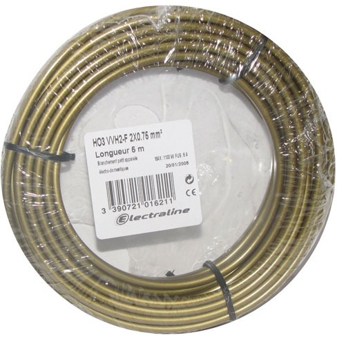 Câble domestique - H03VVH2F - 2 x 0,75 mm²