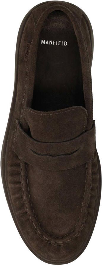Manfield Heren Bruine suède loafers