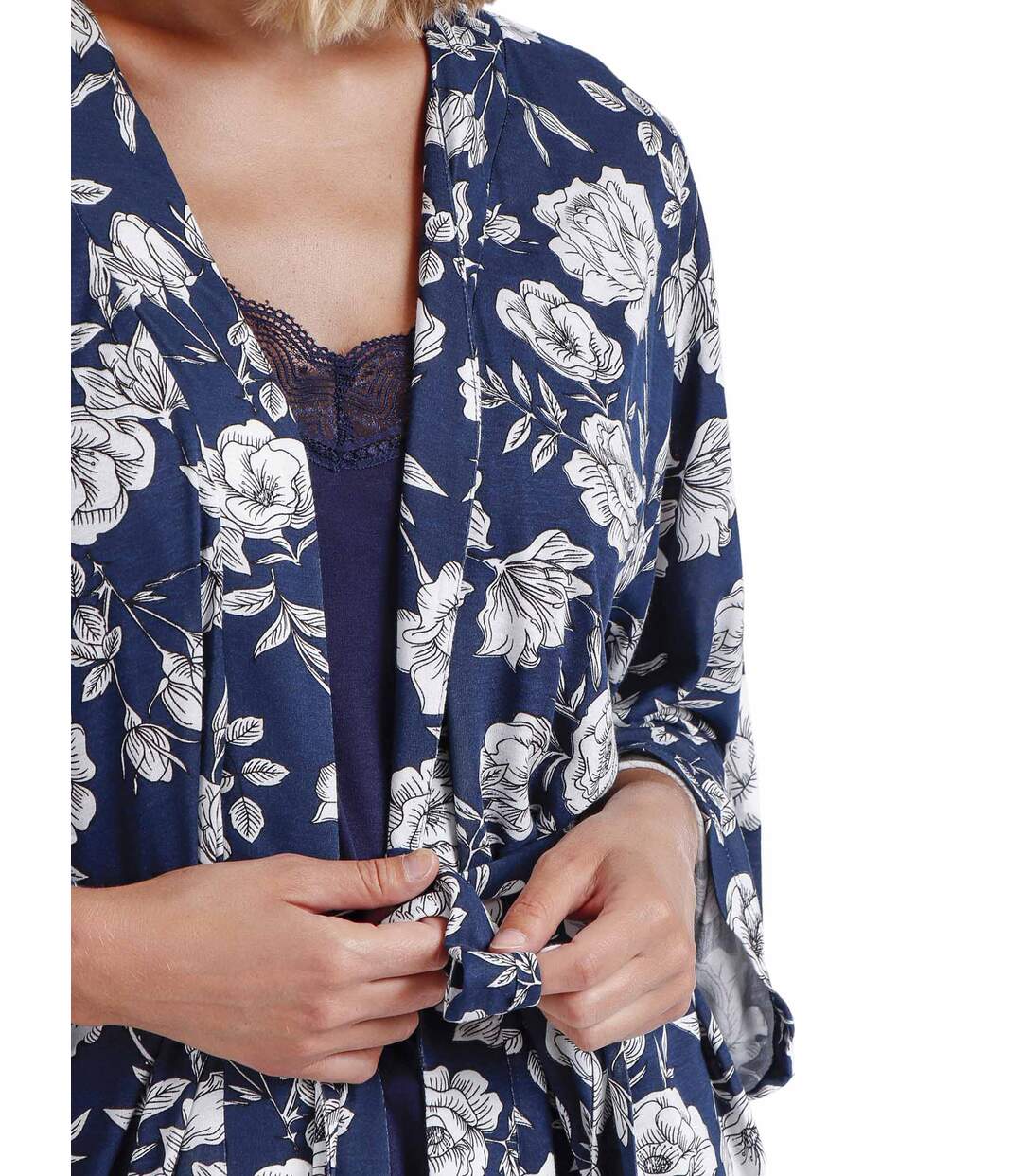 Déshabillé Navy Flowers Admas
