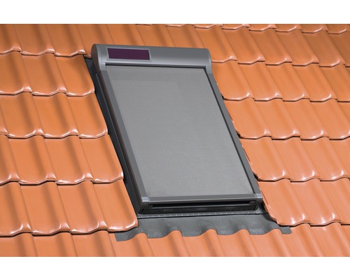 FAKRO AMZ Solar netzonnescherm, leigrijs, op zonne-energie, 55x78 cm (01)