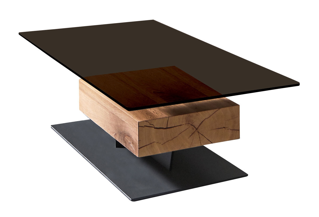 Couchtisch 120 x 70 cm grau/ braun