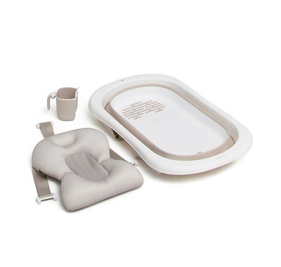 Beemoo CARE Assist Badebalje inkl. Badestøtte & Skyllekanne, Beige