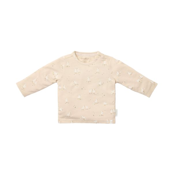 Little Dutch T-Shirt Lange Mouw - Little Goose All-over - Maat 50 - Sand