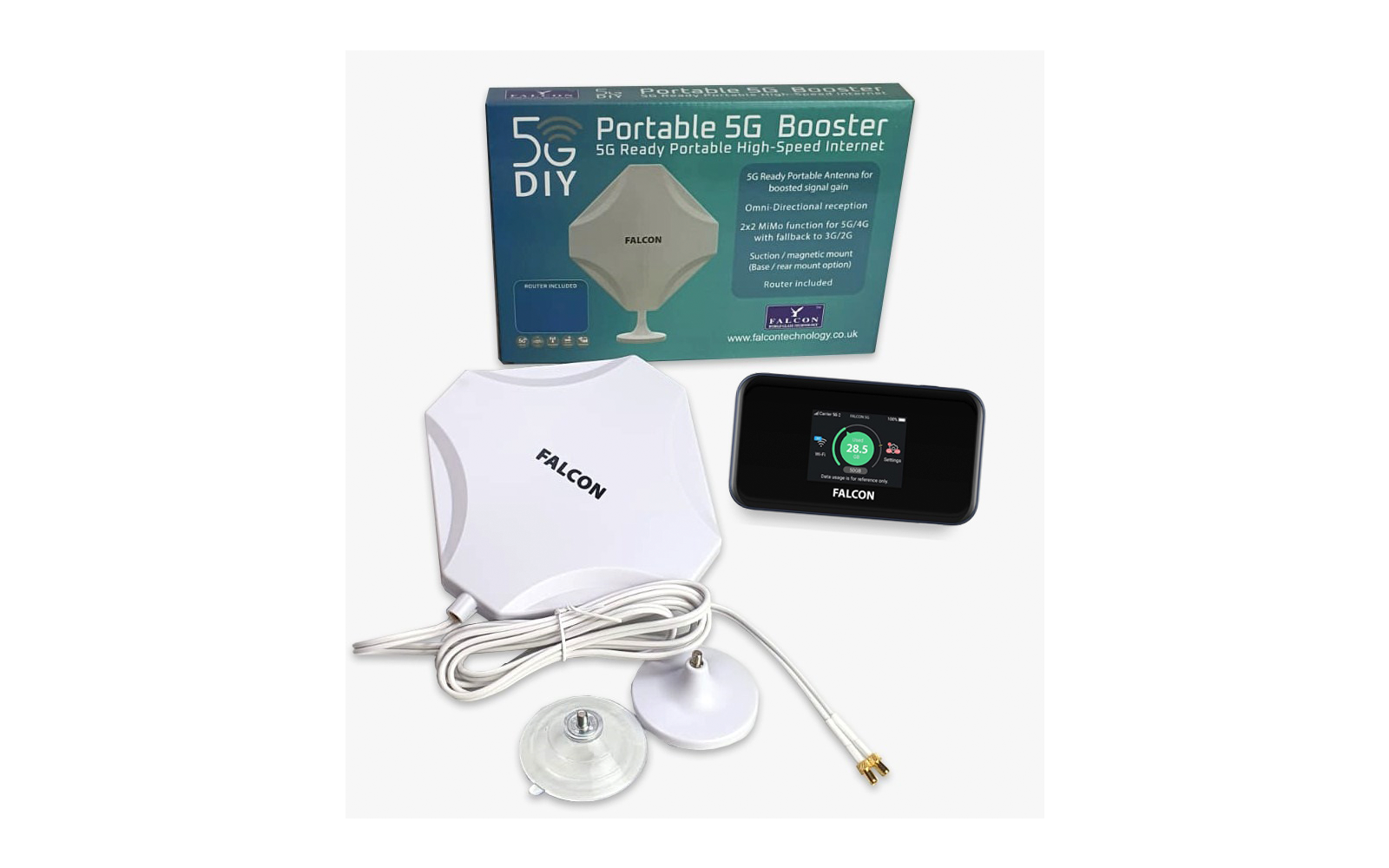 Falcon DIY 5G LTE tragbare Internet Fensterantenne mit mobilem 1800 Mbit/s 5G Cat 22 Router