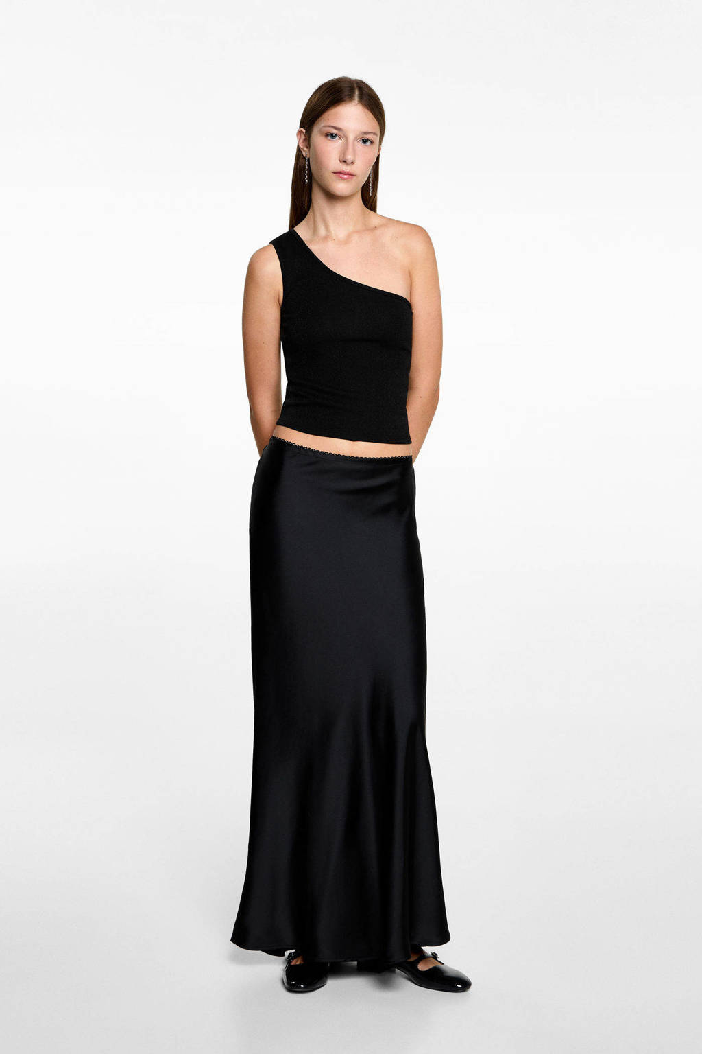 MANGO TEEN off shoulder top zwart