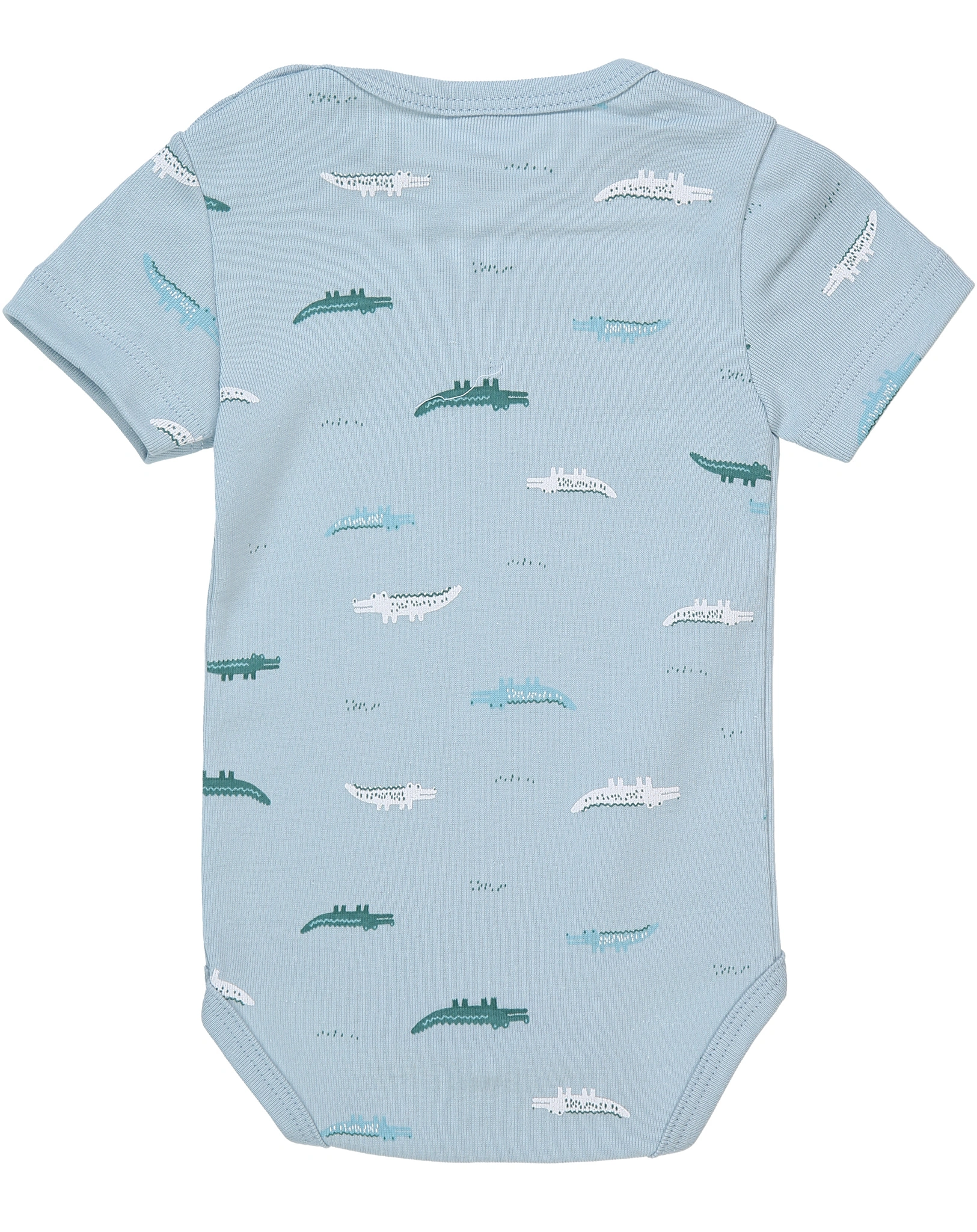 Kurzarmbody CROCODILE 2er-Pack in blau/weiß