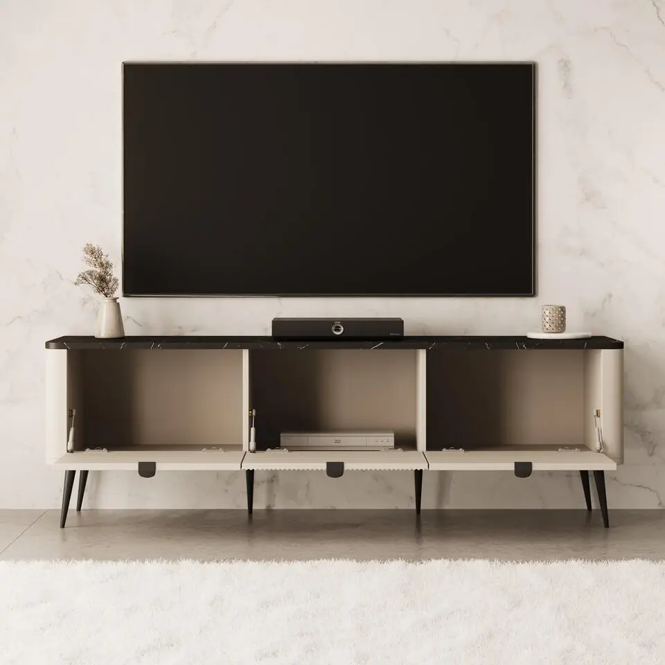 Meubella - TV-Meubel Mace - Beige - 160 cm