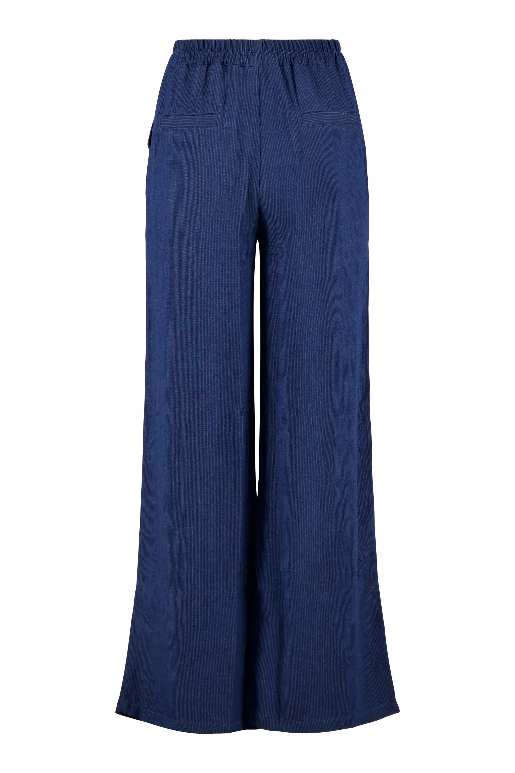 broek van denim tencel met streep