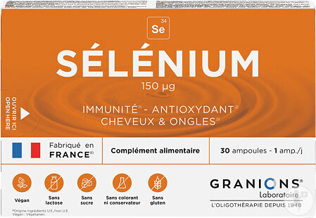 Granions Sélénium 150µg 30 Ampoules