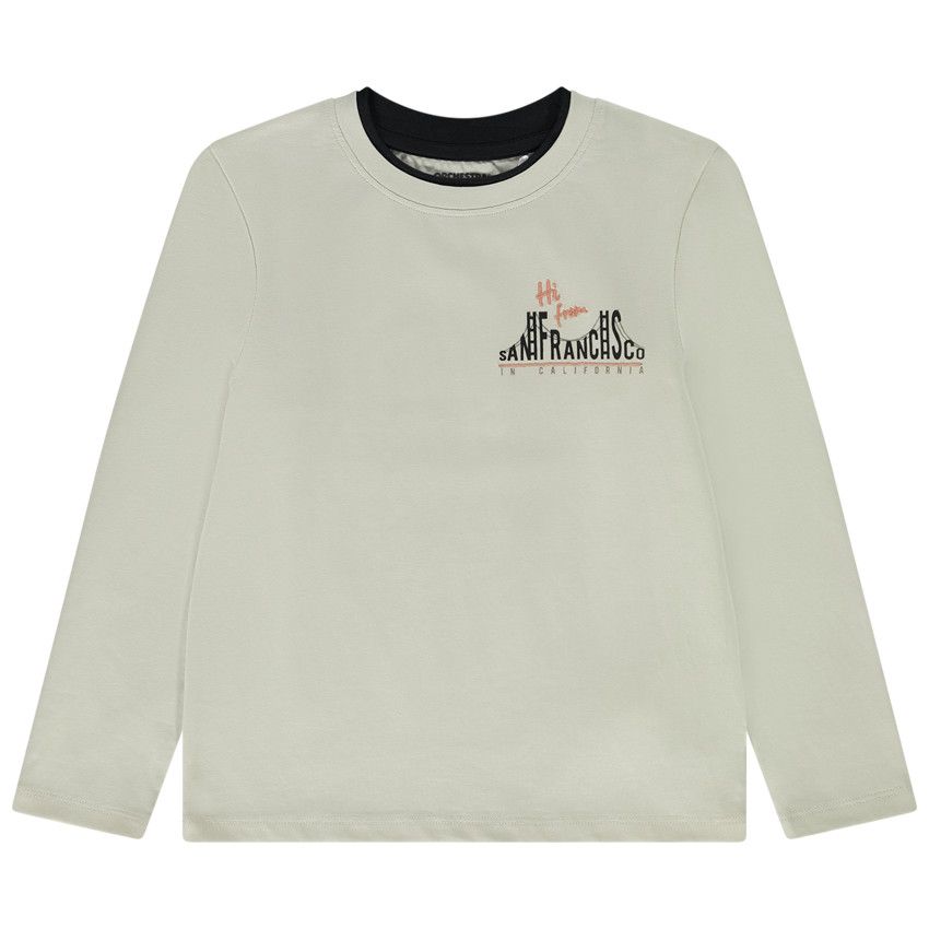 T-shirt manches longues prints San Francisco pour garçon - Ecru