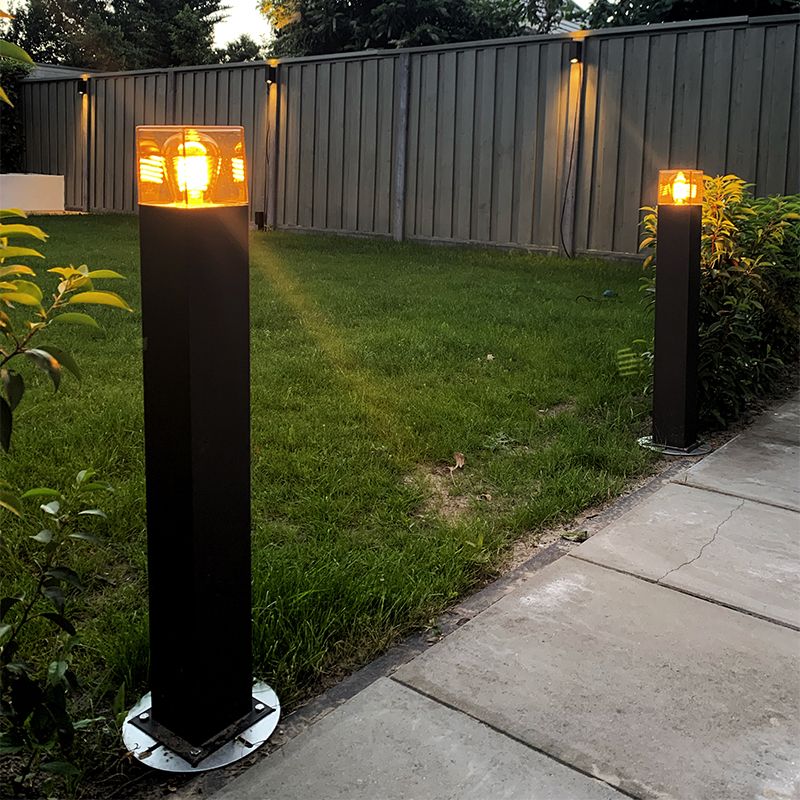 Moderne staande buitenlamp 70 cm donkergrijs IP44 - Denmark