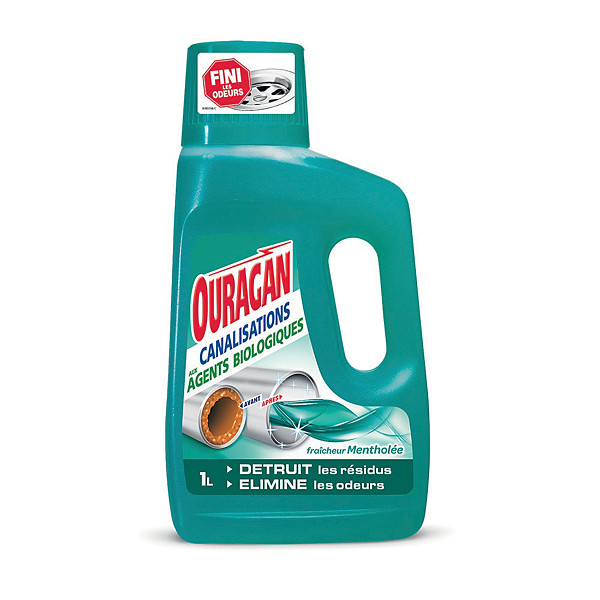 Entretien des canalisations aux agents biologiques Ouragan menthe 1 L