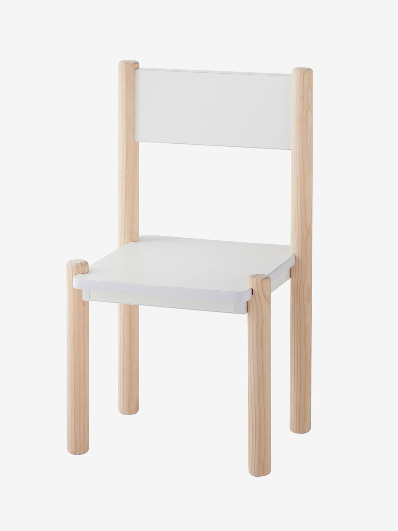 Cadeira escolar especial para mesa de brincar infantil, linha Woody, branco claro, bicolor/multicolorida